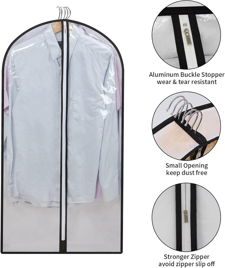 Lisslune | PEVA Garment Cover Set – 12-Pack Hanging Clothes Bags in 3 Sizes (Buy 1, Get 1 FREE)