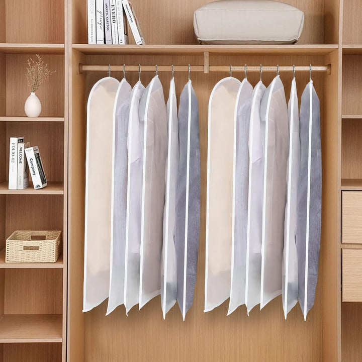 Lisslune | PEVA Garment Cover Set – 12-Pack Hanging Clothes Bags in 3 Sizes (Buy 1, Get 1 FREE)