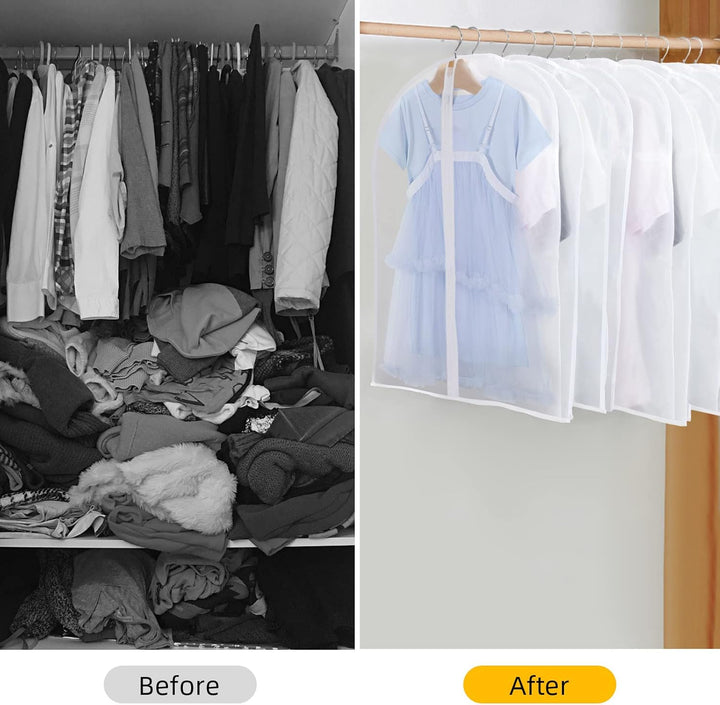 Lisslune | PEVA Garment Cover Set – 12-Pack Hanging Clothes Bags in 3 Sizes (Buy 1, Get 1 FREE)