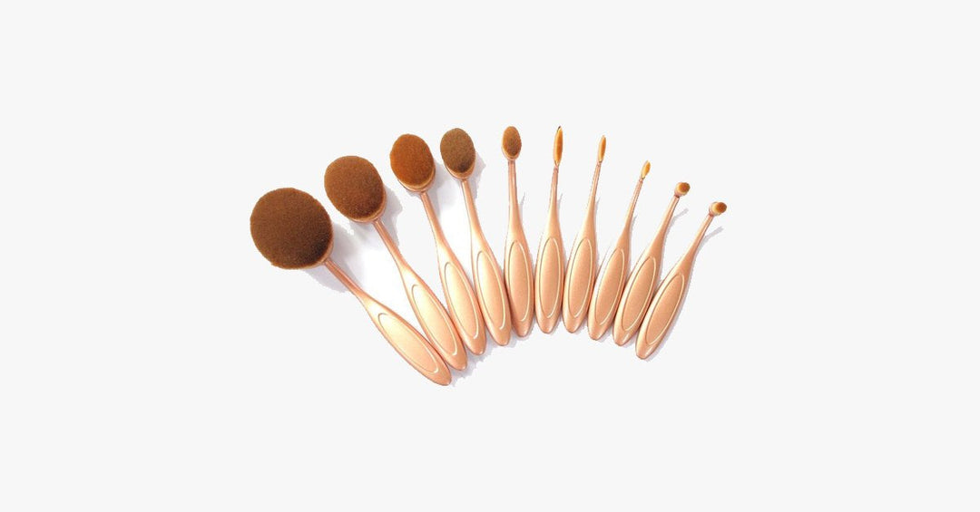 Lisslune | The Midas Touch' 10-piece oval brush set