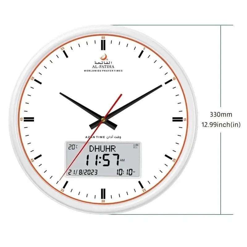 Lisslune | Zamora Time Prayer Clock – Automatic Global Prayer Times with Azan Alarm and Elegant Design