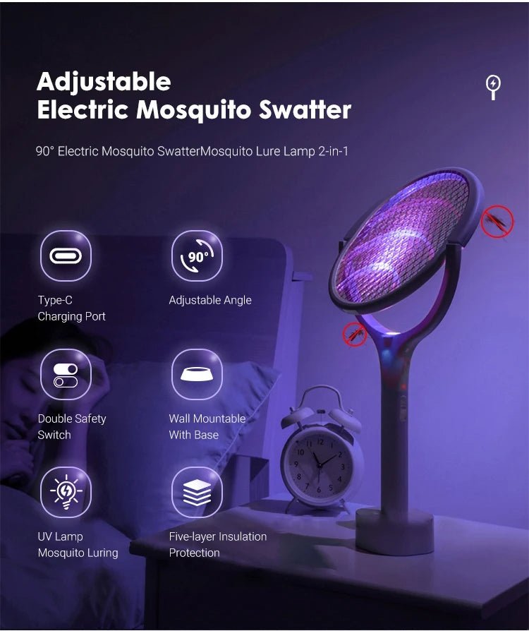 Lisslune | ZapGuard Mosquito Zapper – 5-in-1 Insect Protection with LED Lamp and USB Fast Charging