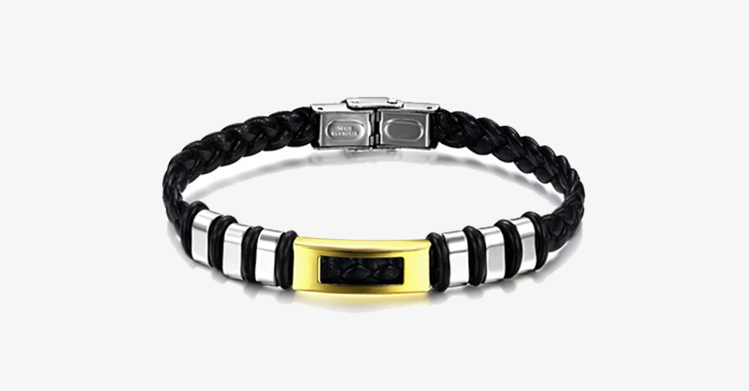 Lisslune | Golden Zebra Stainless Steel Men's Bracelet
