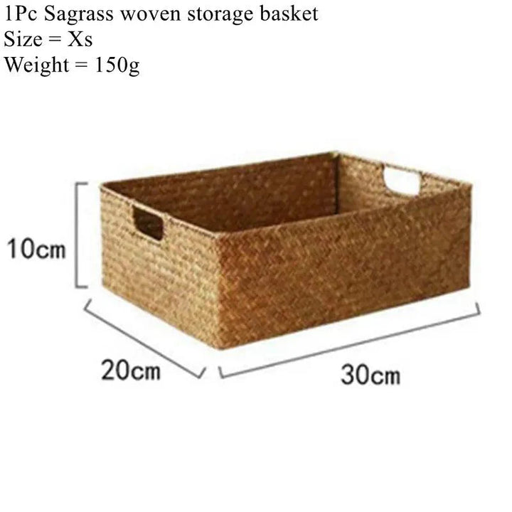 Lisslune | Handmade Extra-Large Seagrass Storage Basket - Stylish Organizer for Fruits, Breads, and Textiles