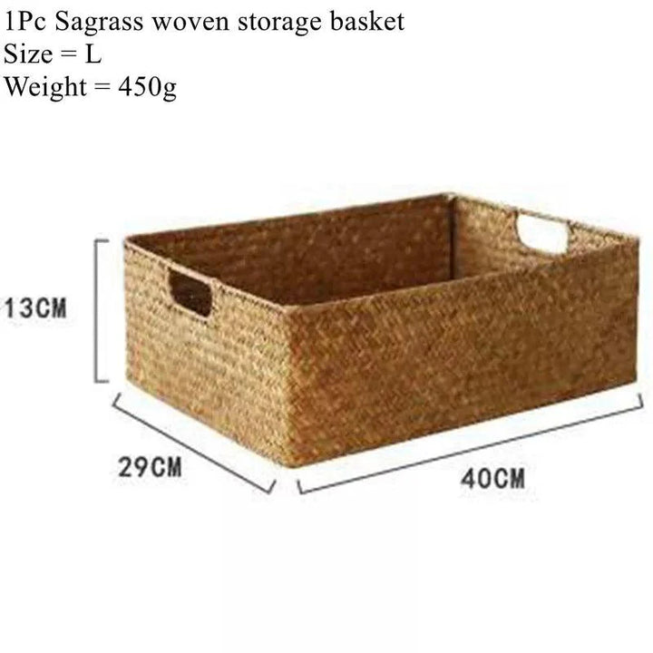 Lisslune | Handmade Extra-Large Seagrass Storage Basket - Stylish Organizer for Fruits, Breads, and Textiles