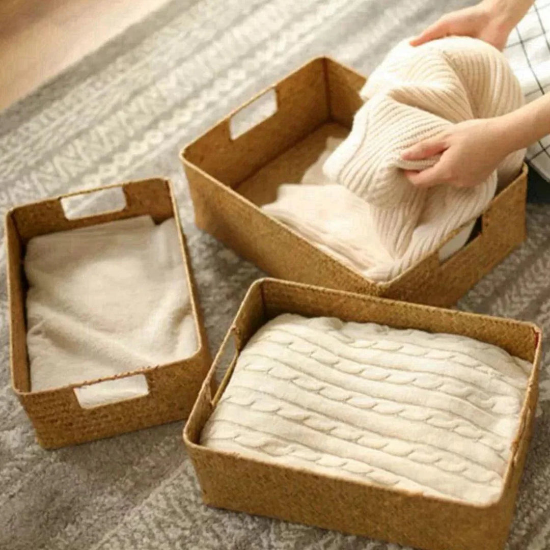 Lisslune | Handmade Extra-Large Seagrass Storage Basket - Stylish Organizer for Fruits, Breads, and Textiles