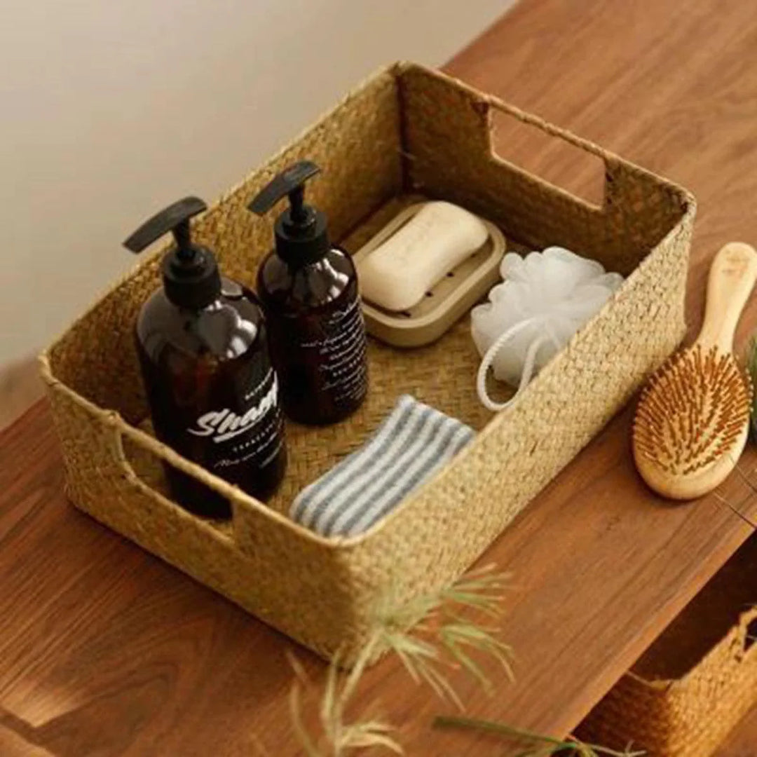 Lisslune | Handmade Extra-Large Seagrass Storage Basket - Stylish Organizer for Fruits, Breads, and Textiles