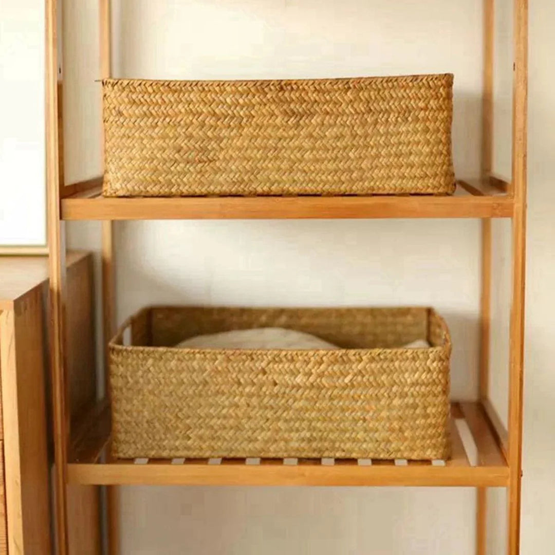 Lisslune | Handmade Extra-Large Seagrass Storage Basket - Stylish Organizer for Fruits, Breads, and Textiles