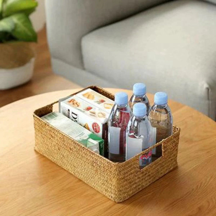 Lisslune | Handmade Extra-Large Seagrass Storage Basket - Stylish Organizer for Fruits, Breads, and Textiles